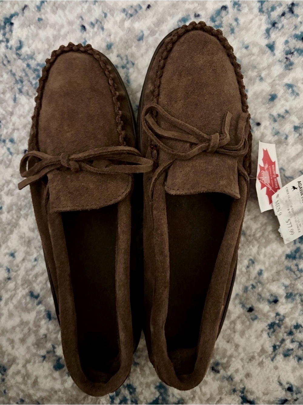 New Brown Suede Leather
Moccasins Shoes Men Size 9 Eugène Cloutie